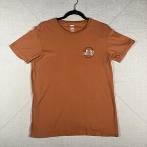 Billabong Men’s Wave Washed Surf Tee Size Small Orange With Patch Logo Graphic